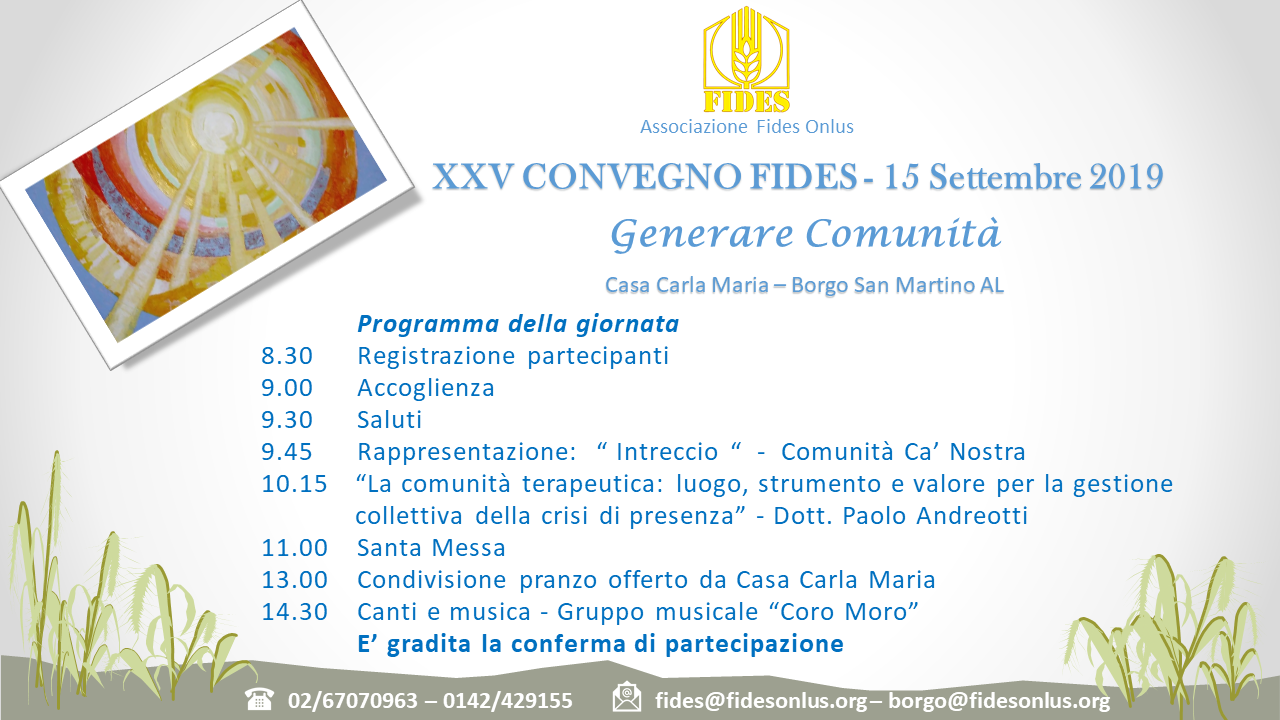 AGENDA CONVEGNO FIDES 2019